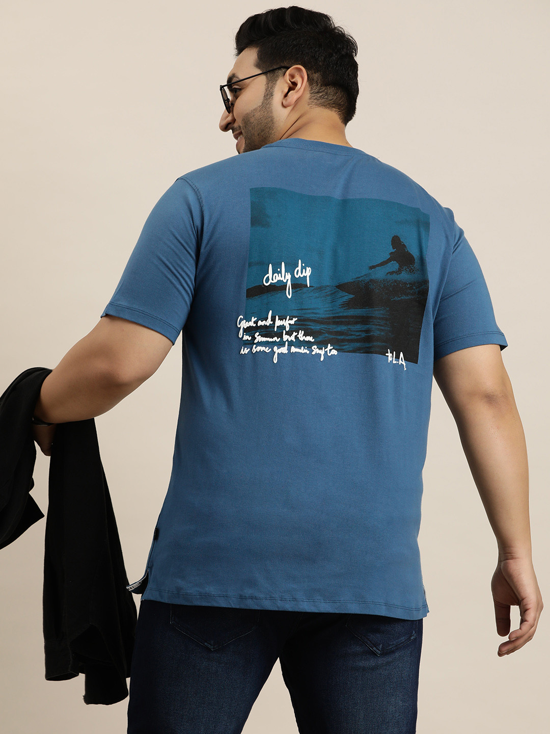 Sztori Plus Size Garphic Printed Pure Cotton T-shirt