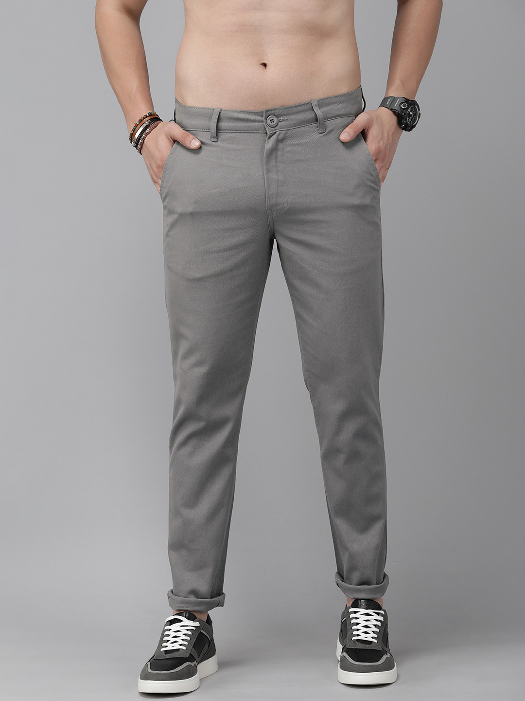 The Roadster Life Co. Men Chinos Tapered Fit Trousers