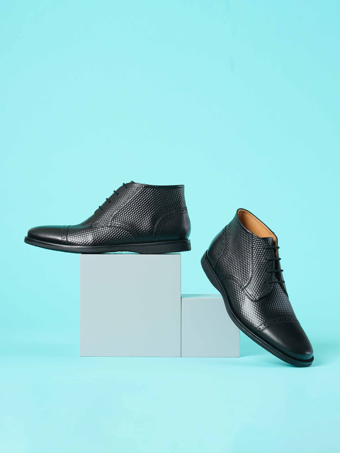 Ruosh Men Textured Leather Regular Boots