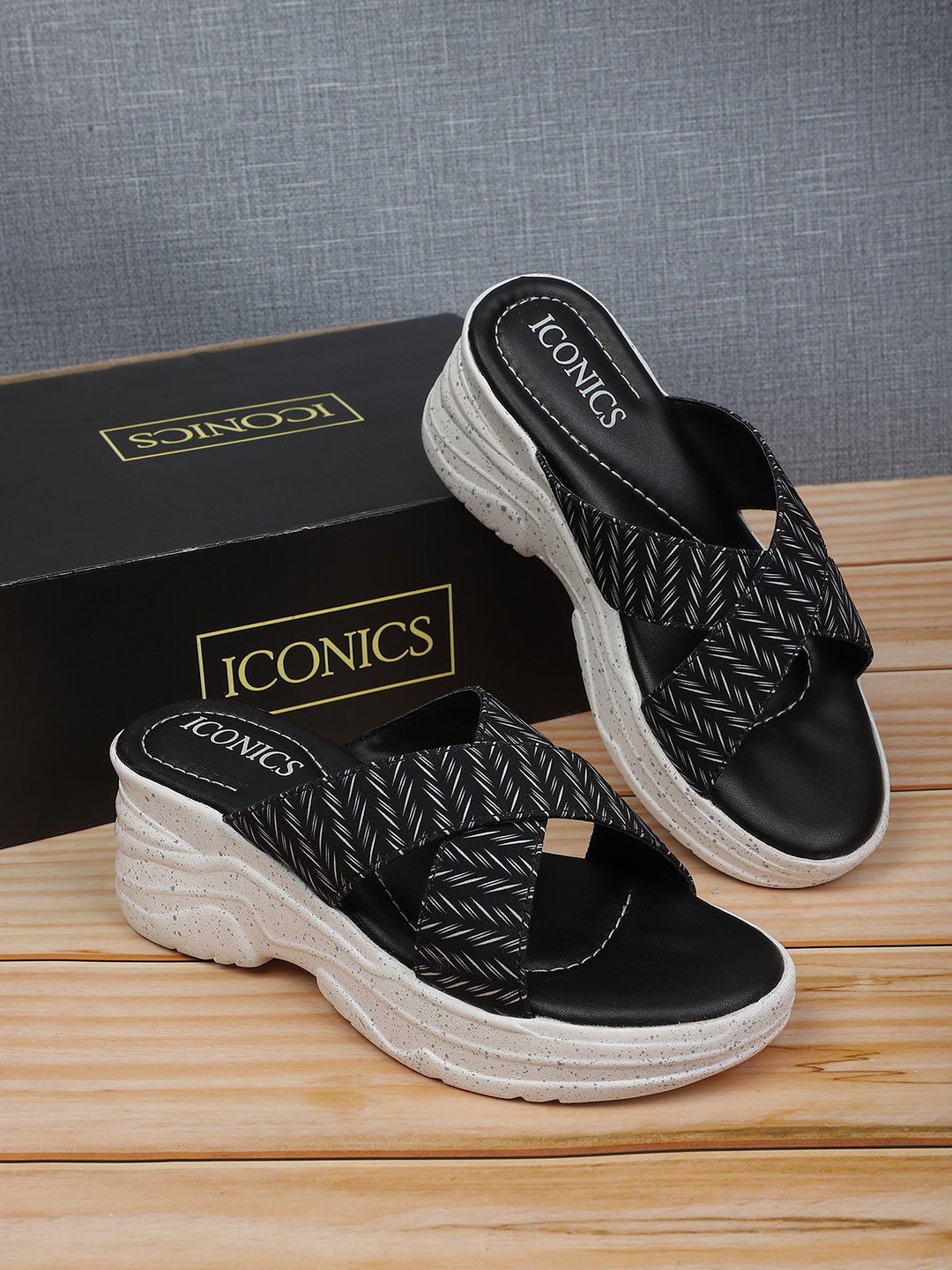 ICONICS Women Printed Wedges Heels