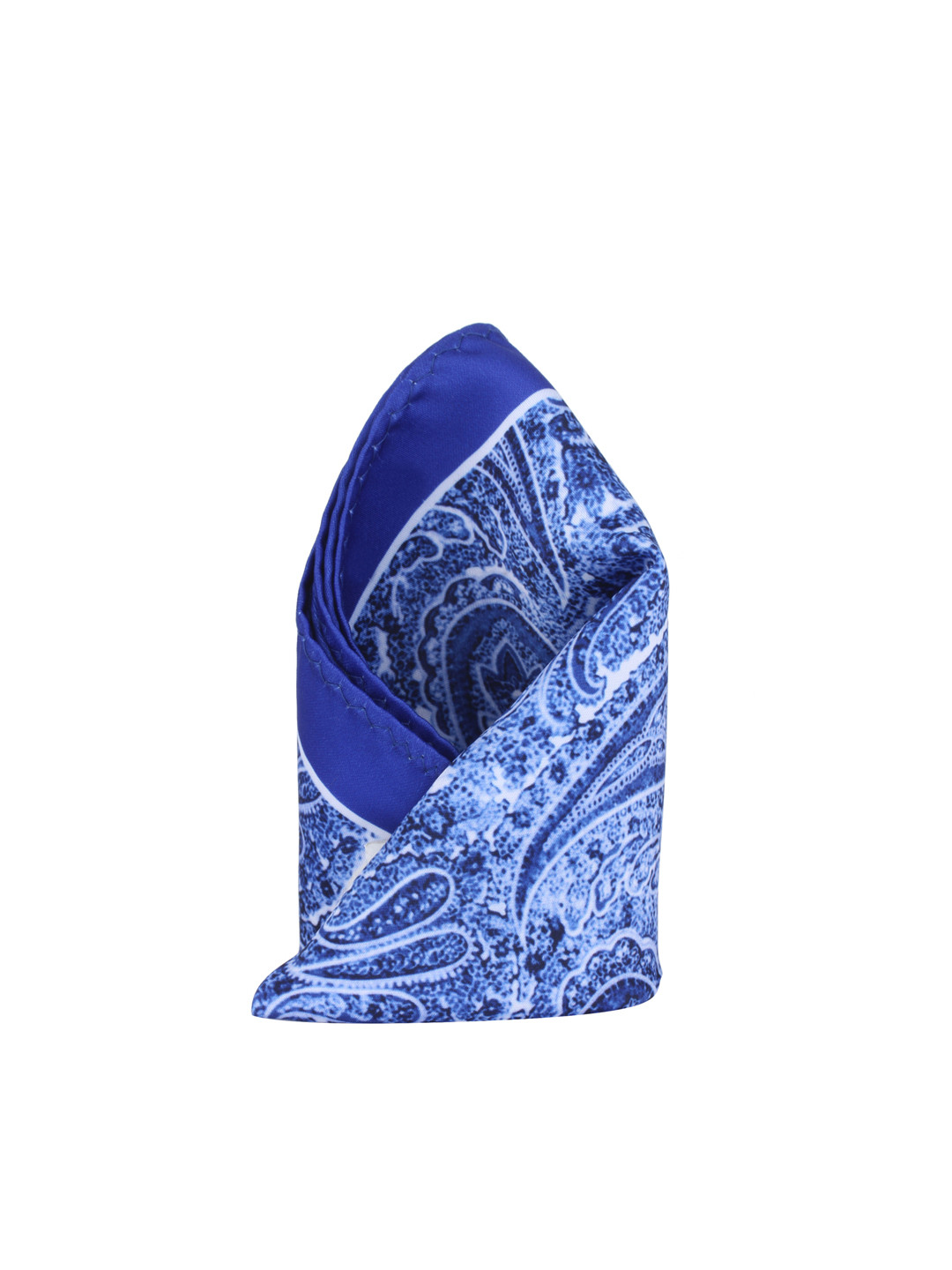 Alvaro Castagnino Blue & White Printed Pocket Square