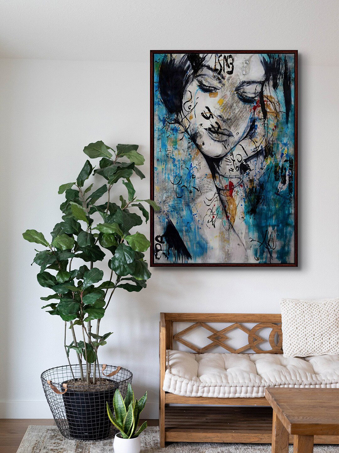 999Store Modern Lady Canvas Wall Rectangle Paintings Wall Art - 24 x 16In