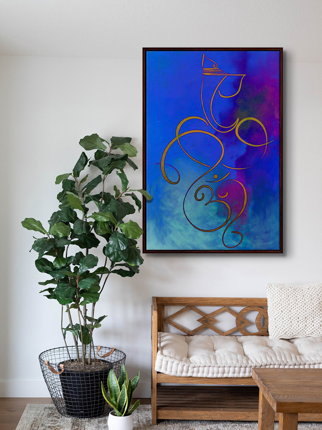 999Store Blue Lord Ganesha Modern Abstract Painting Wall Art