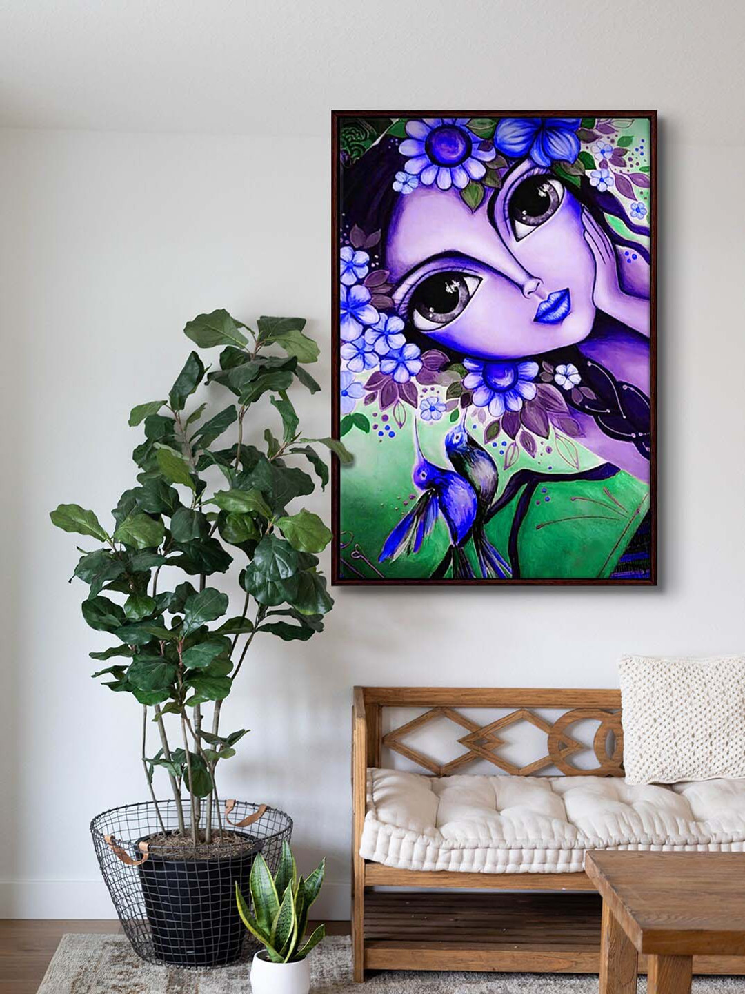 999Store Purple & Blue Magic Modern Painting Wall Art