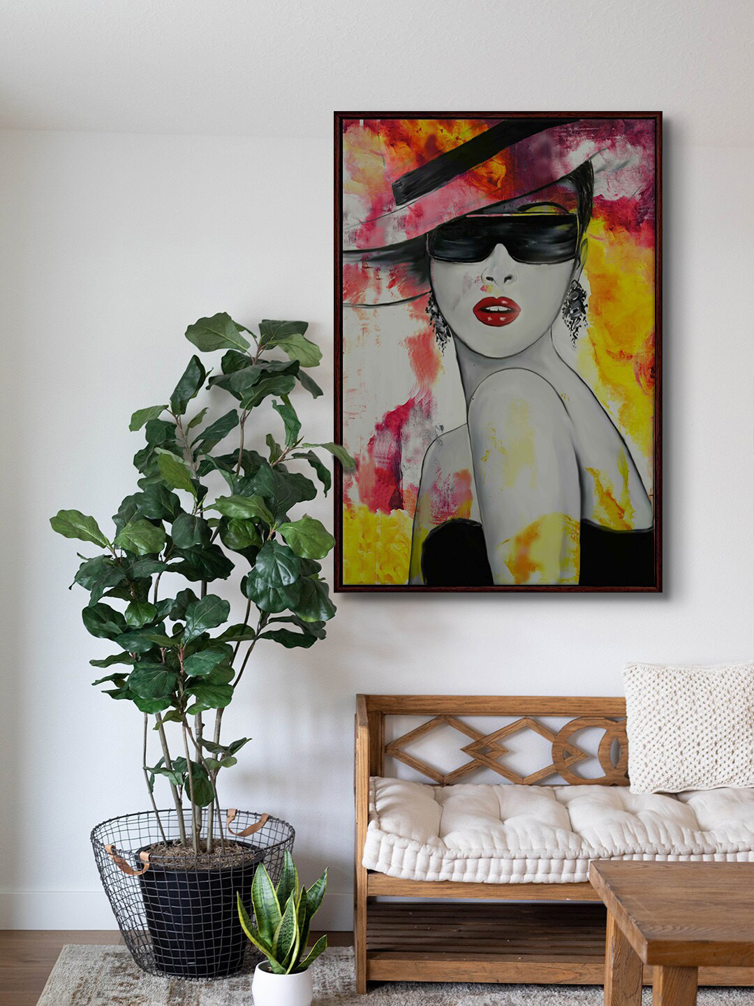 999Store Modern Stylish Girl Canvas Wall Rectangle Paintings Wall Art -24 x 16 In