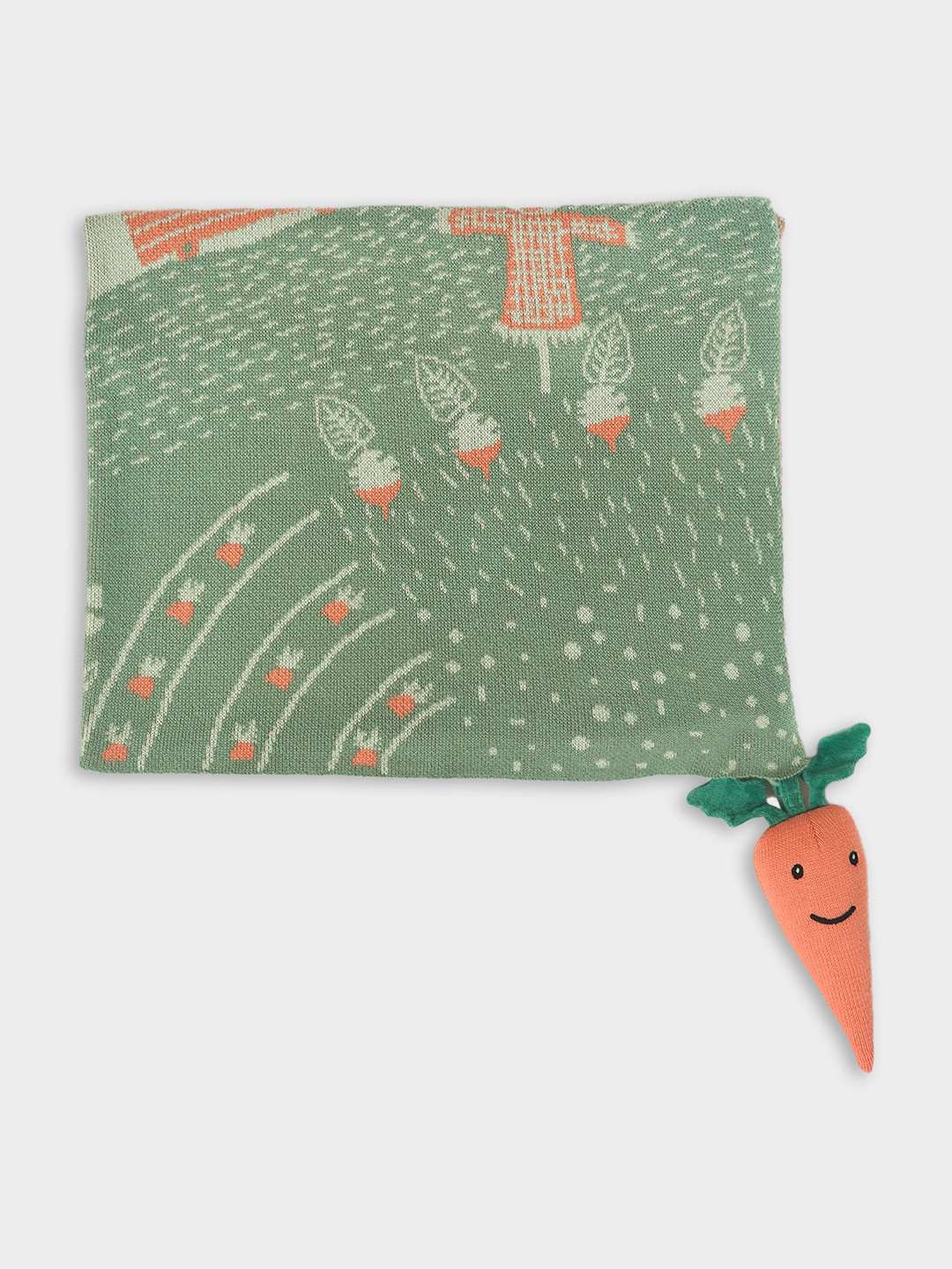 MiArcus 100% Cotton Ultra Soft Scenery Print All Weather Blanket With Attached Carrot Toy