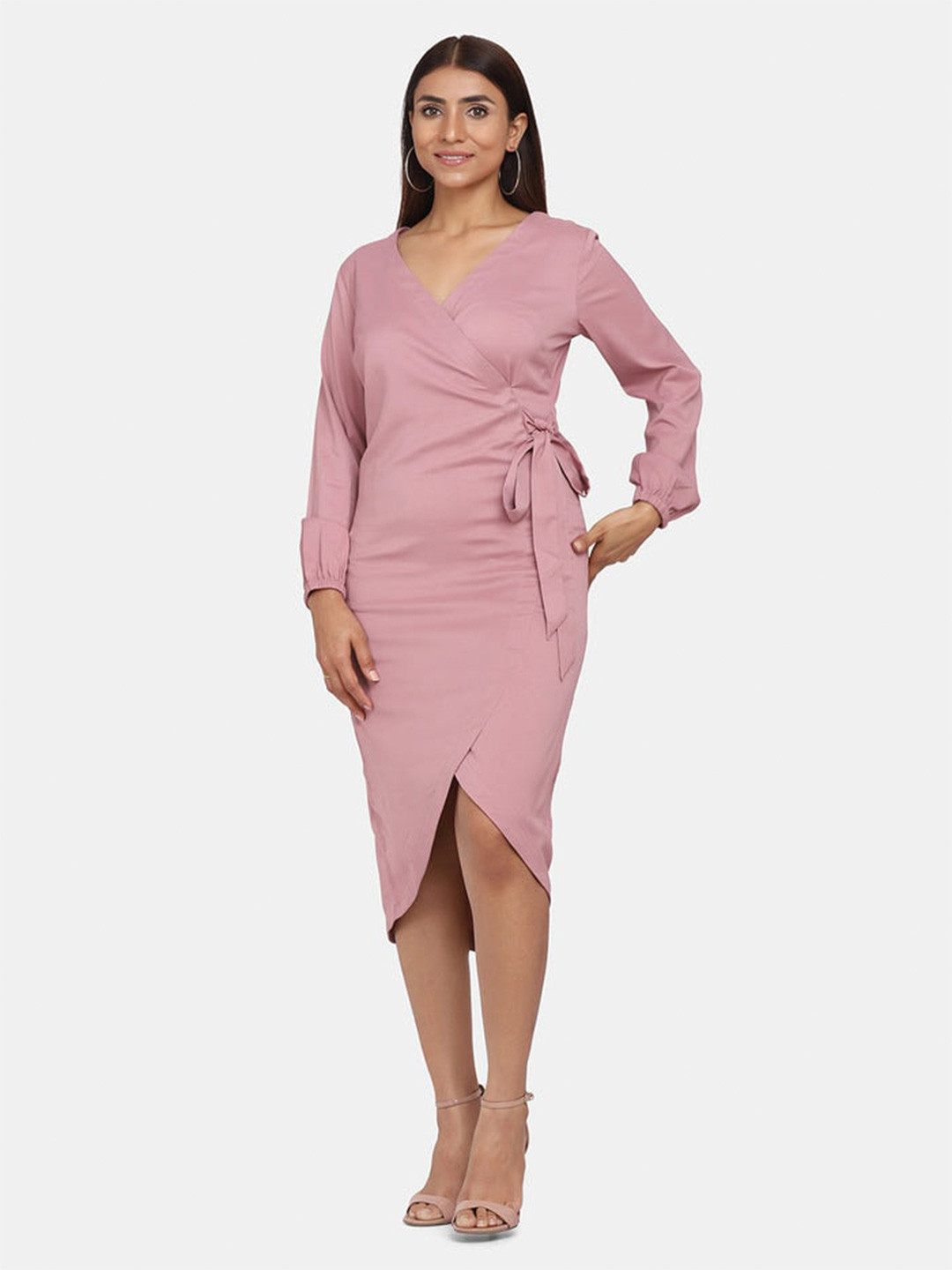 PowerSutra Puff Sleeve Wrap Dress