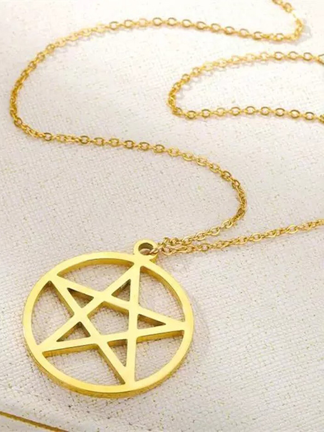 Pinapes Gold-Plated Star Circle Enamelled Chain