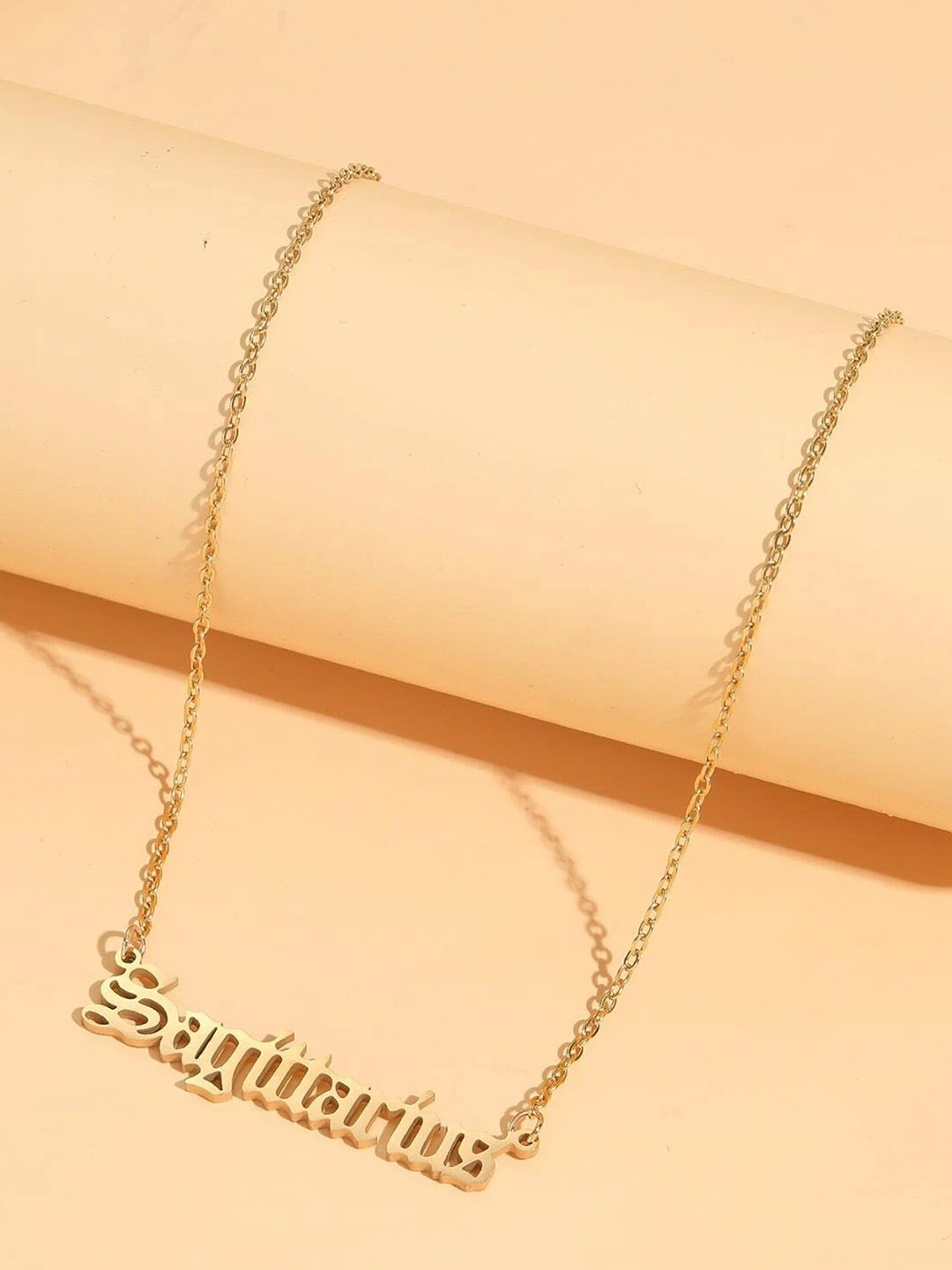 Pinapes Gold-Plated Star Sign text Style Sagittarius Necklace