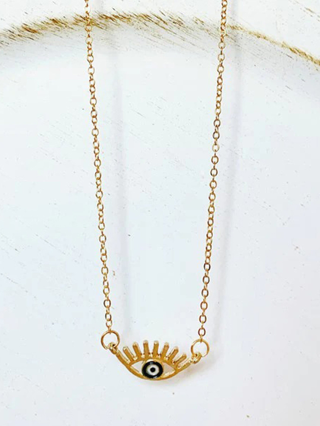 Pinapes Gold-Plated Evil Eye Necklace