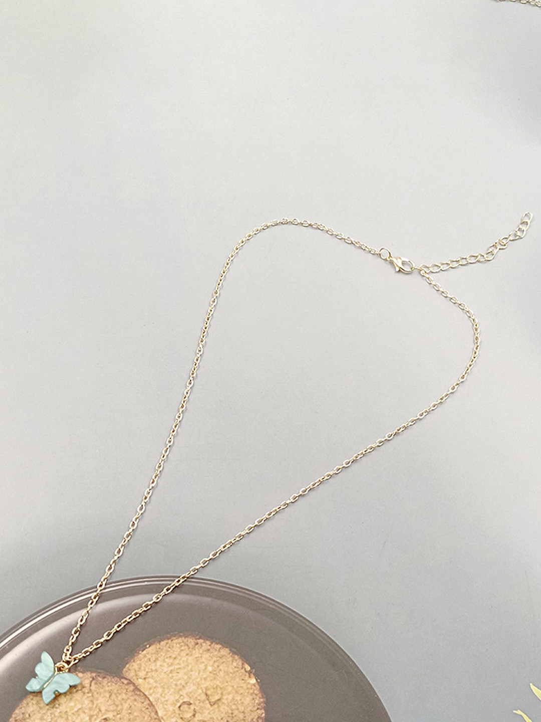 Pinapes Gold-Plated Butterfly Pendant Necklace