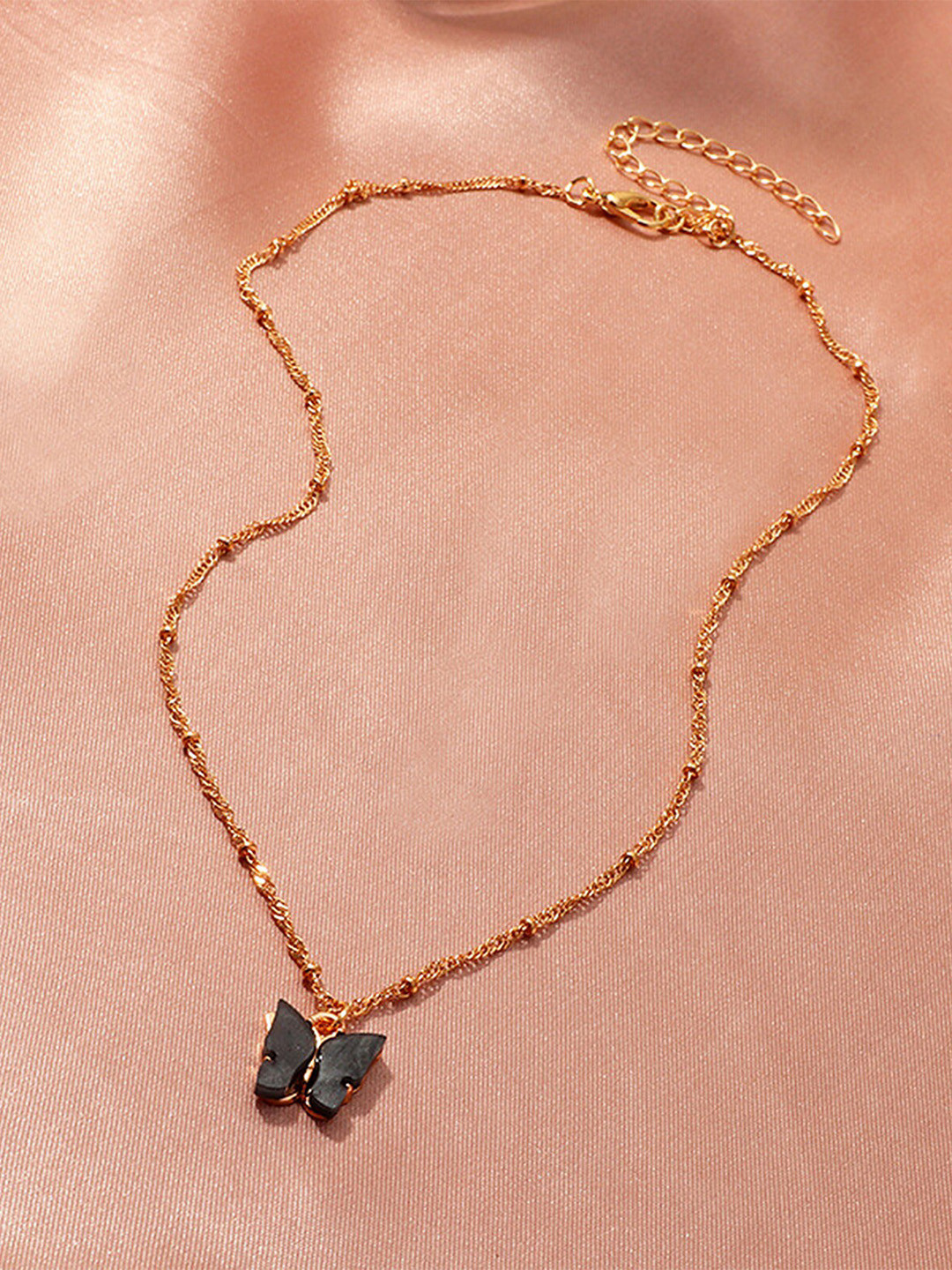 Pinapes Gold-Plated Butterfly Pendant Necklace