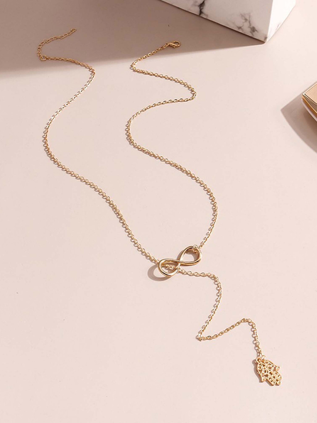 Pinapes Gold-Plated Infinity Pendant Necklace