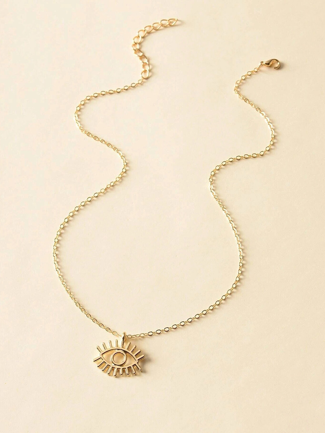 Pinapes Gold-Plated Evil Eye Pendant Necklace