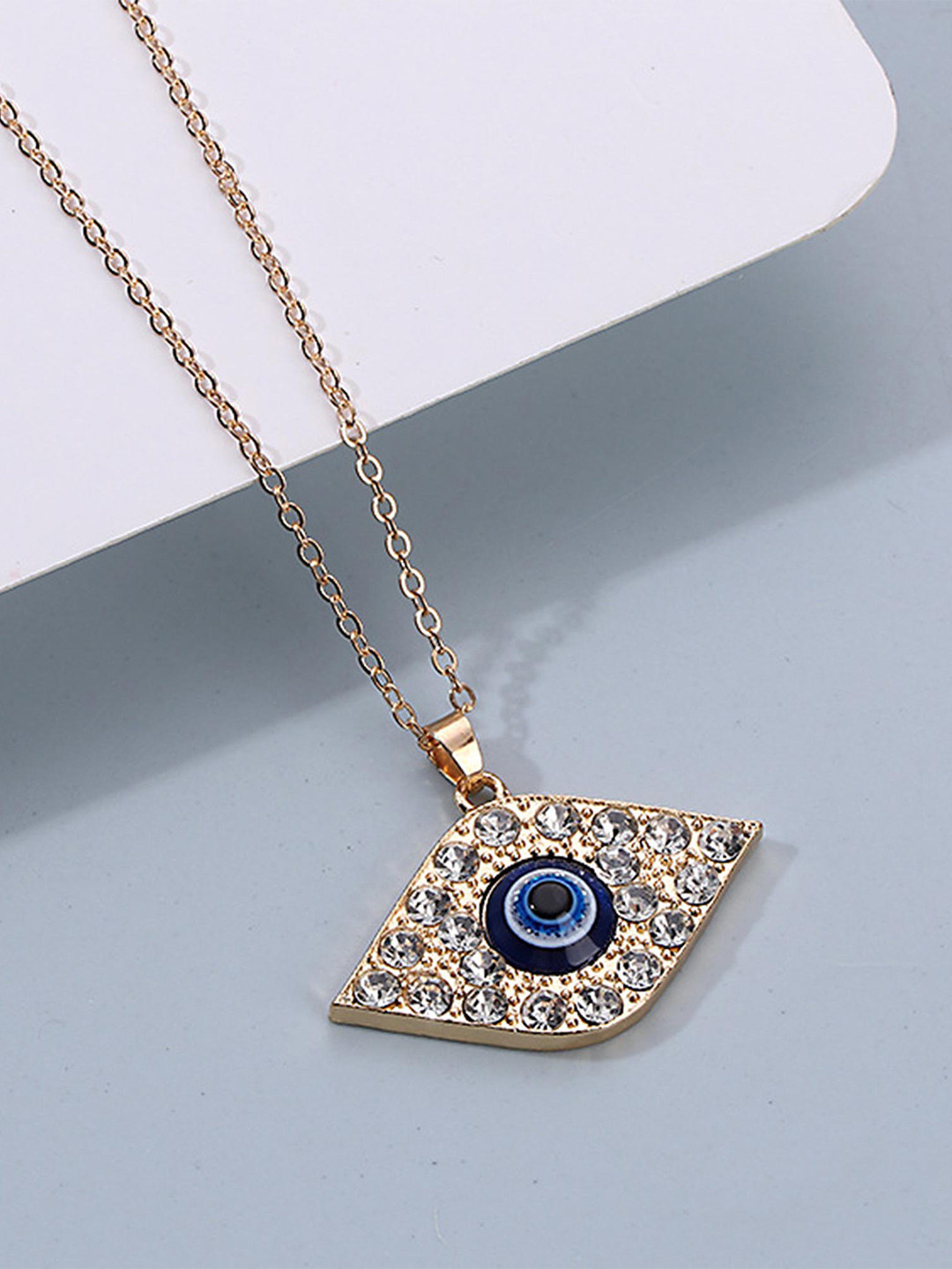 Pinapes Gold-Plated Evil eye Pendant Chain