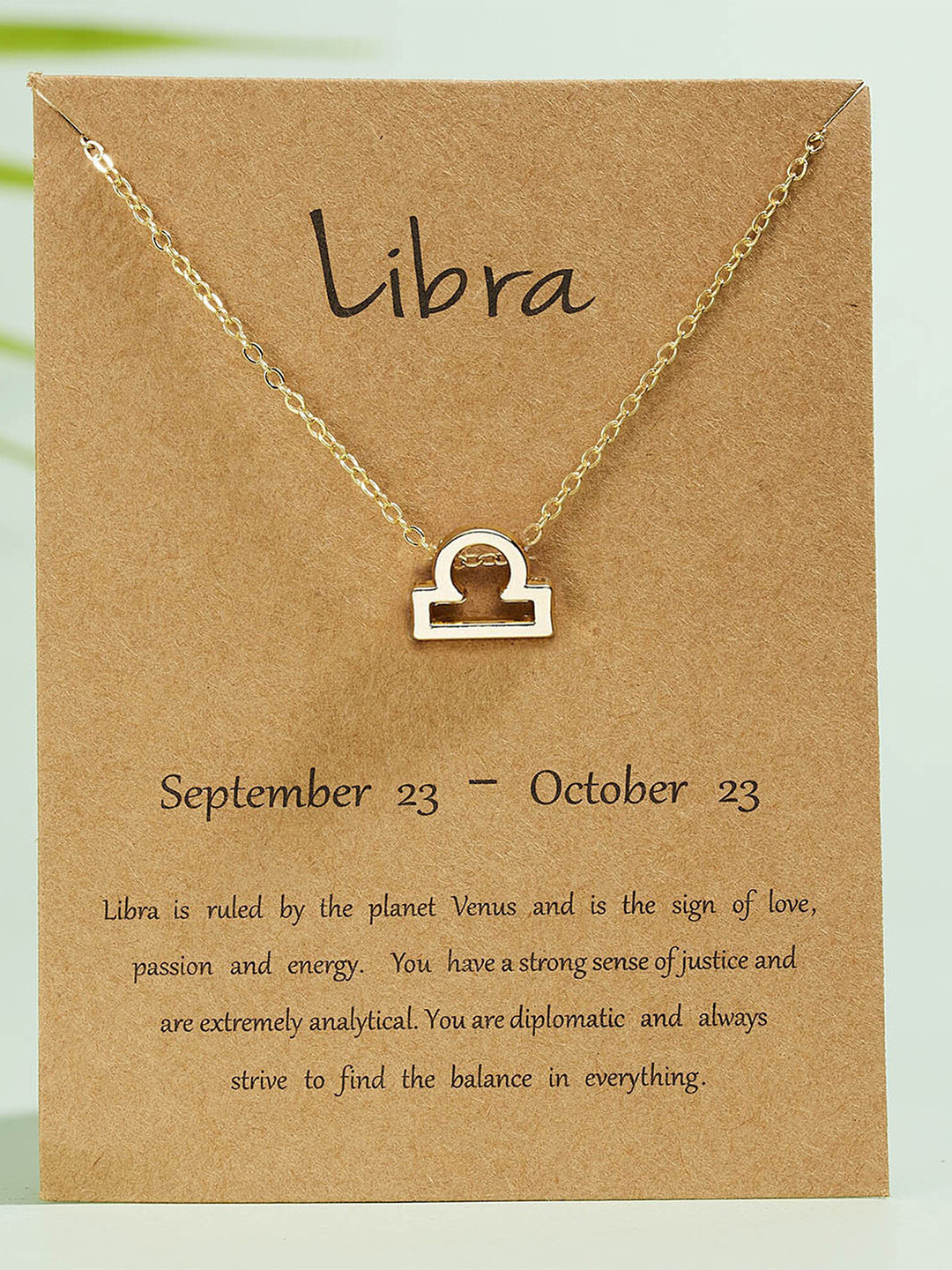 Pinapes Gold-Plated Star Sign Libra Chain