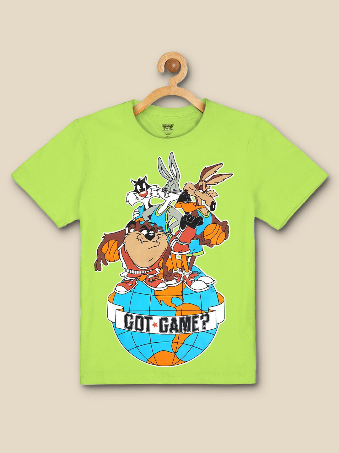 Kids Ville Boys Loony Tunes Printed Slim-Fit Cotton T-shirt