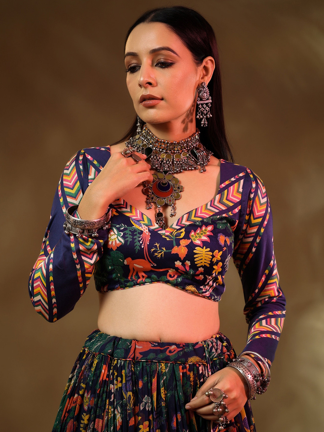 Baise Gaba Saanjh Printed Saree Blouse