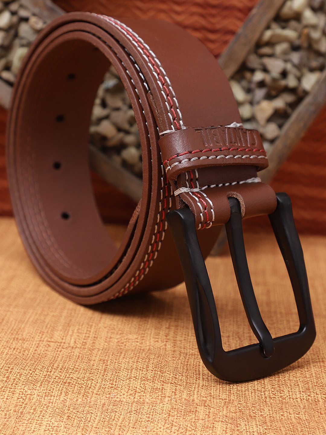 Cantabil Men Leather Tang Slim Belt