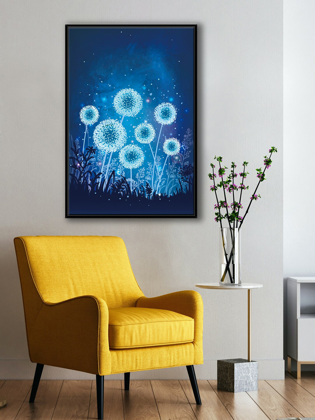 999Store Blue Halloween Nature Painting Canvas Wall Art