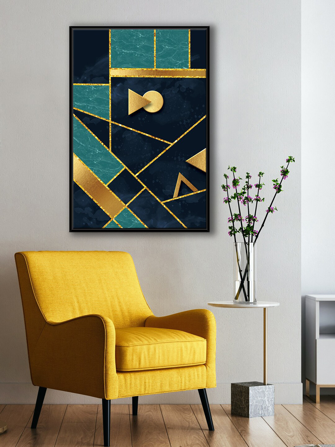 999Store Black Canvas Wall Living Room Rectangle Potrait Paintings Wall Art -35 x 24In