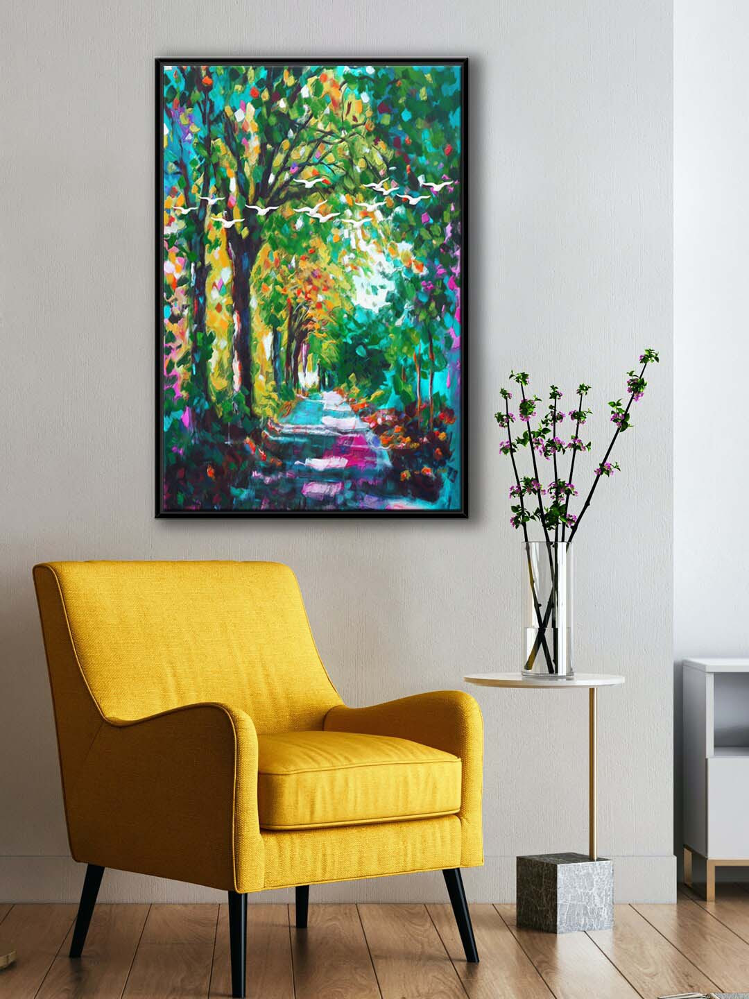 999Store Green Canvas Wall Living Room Rectangle Potrait Paintings Wall Art -35 x 24In