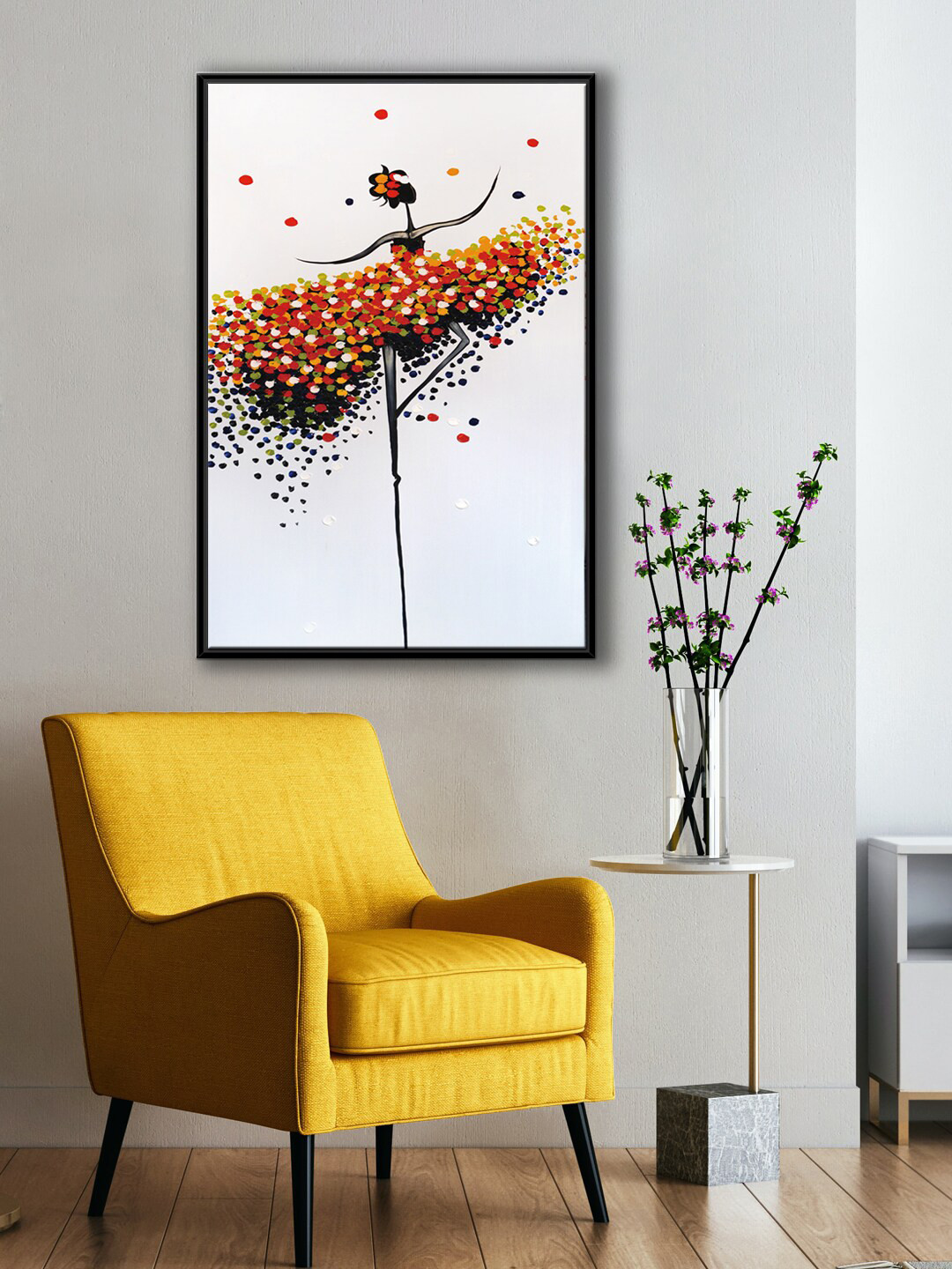 999Store Ballet Girl Colorful Oil Canvas Wall Rectangle Paintings Wall Art -36 x 24 In