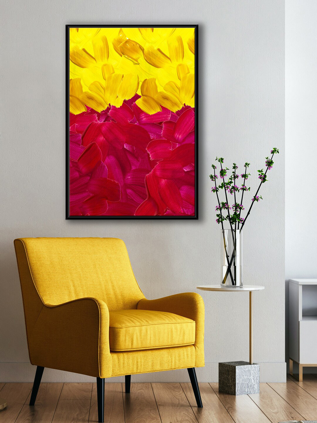 999Store Red & Yellow Abstract Painting Wall Art