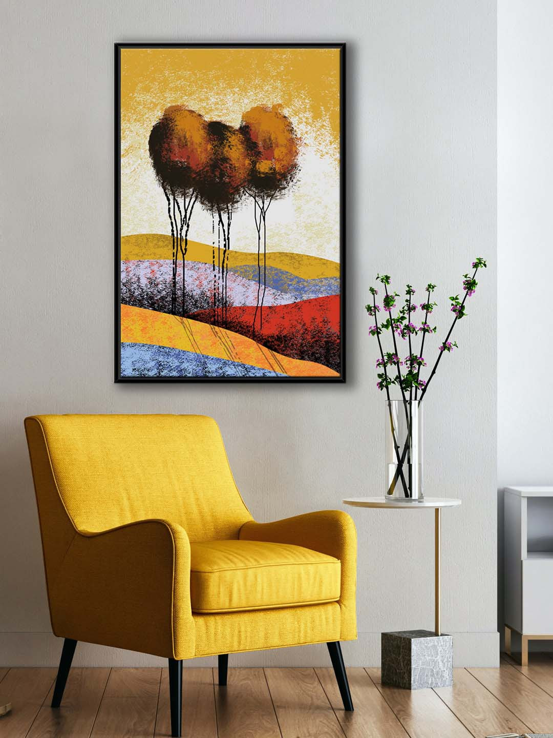 999Store Modern Wood Wall Rectangle Paintings Wall Art -24 x 36 In