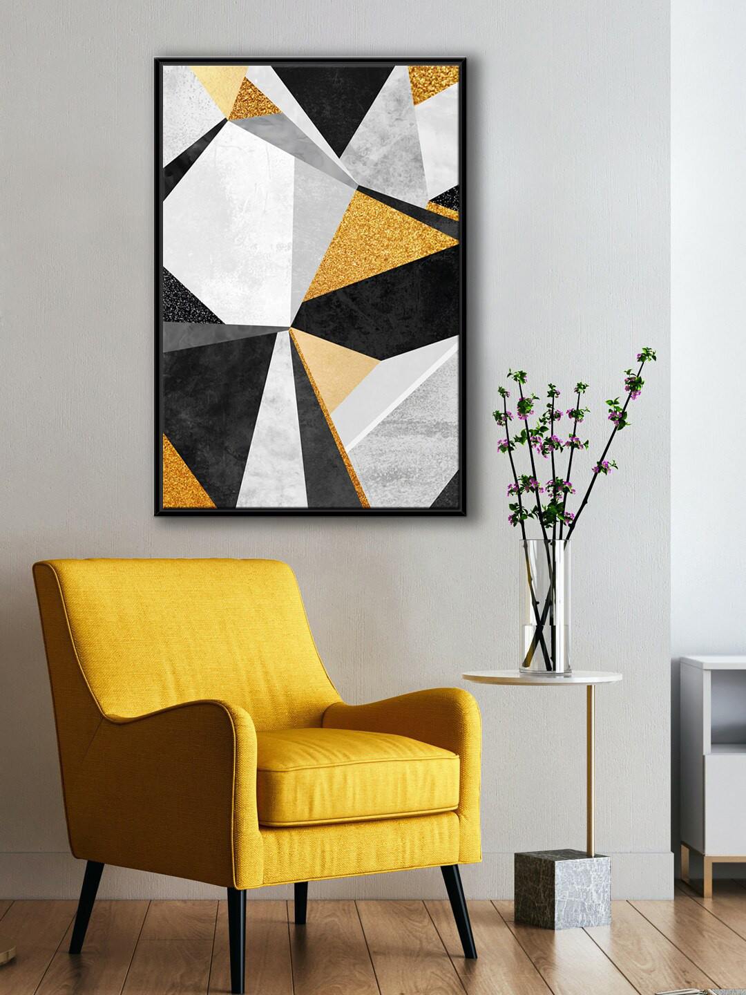 999Store Modern White & Black Abstract Canvas Painting Wall Art