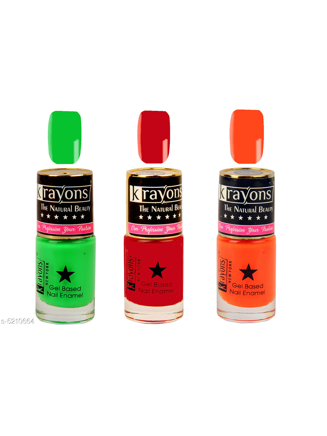 krayons Set Of 3 Gel Based Long Lasting Glossy Nail Polish - 6ml Each