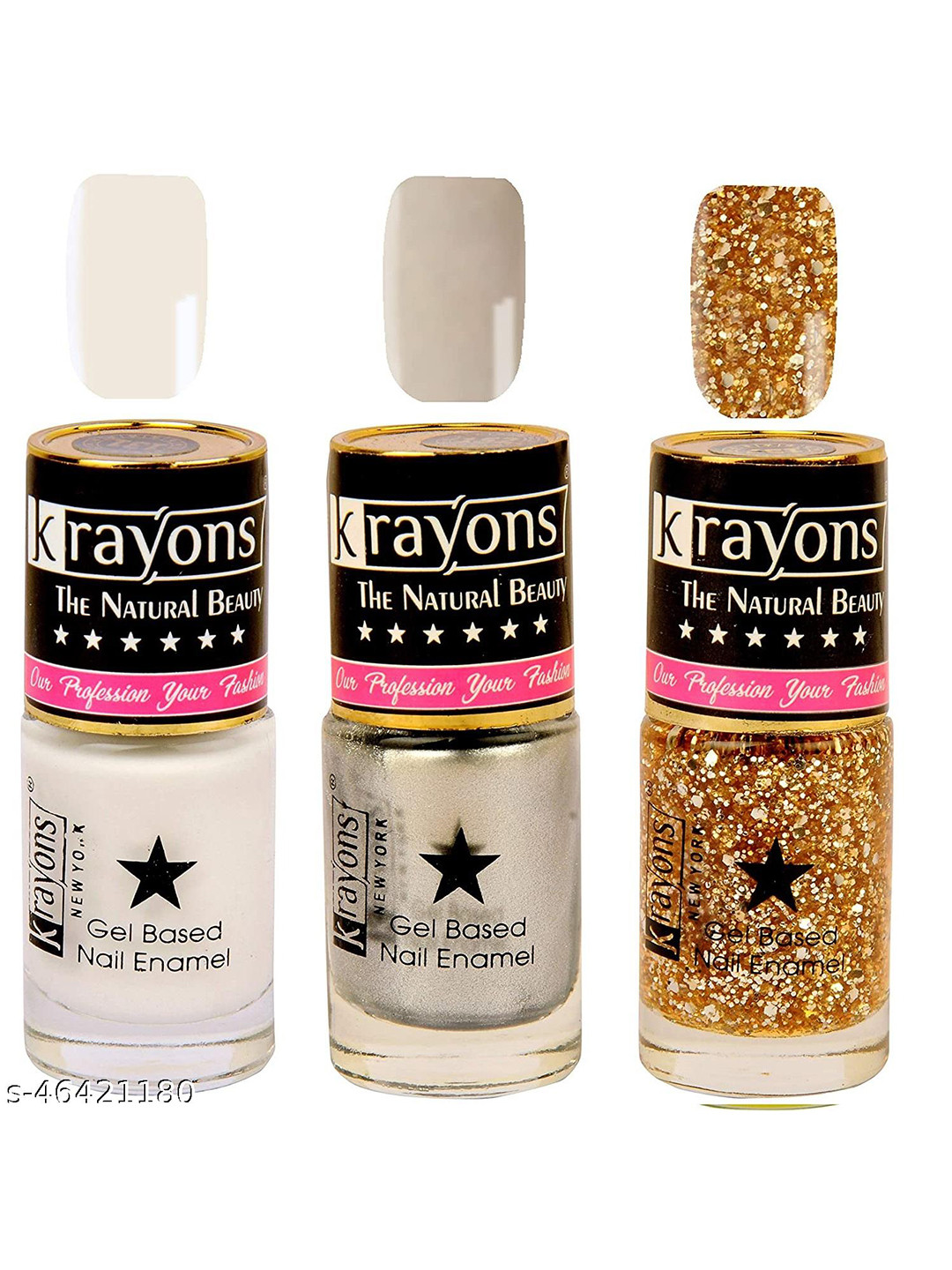 krayons Set Of 3 Gel Based Long Lasting Glossy Nail Polish - 6ml Each