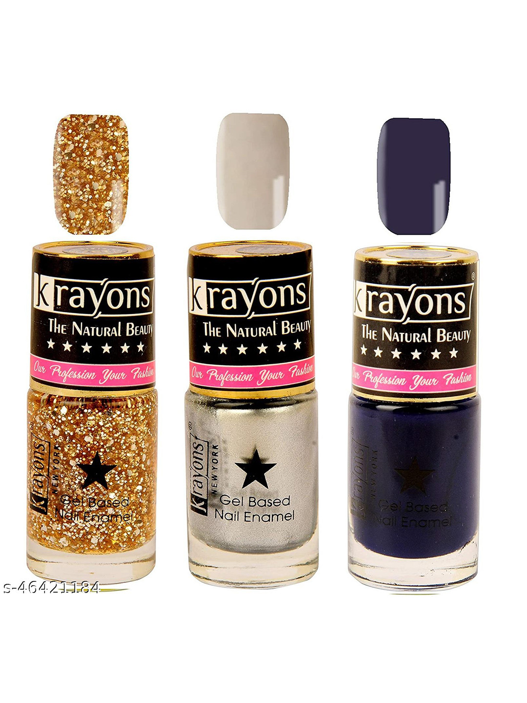 krayons Set Of 3 Gel Based Long Lasting Glossy Nail Polish - 6ml Each