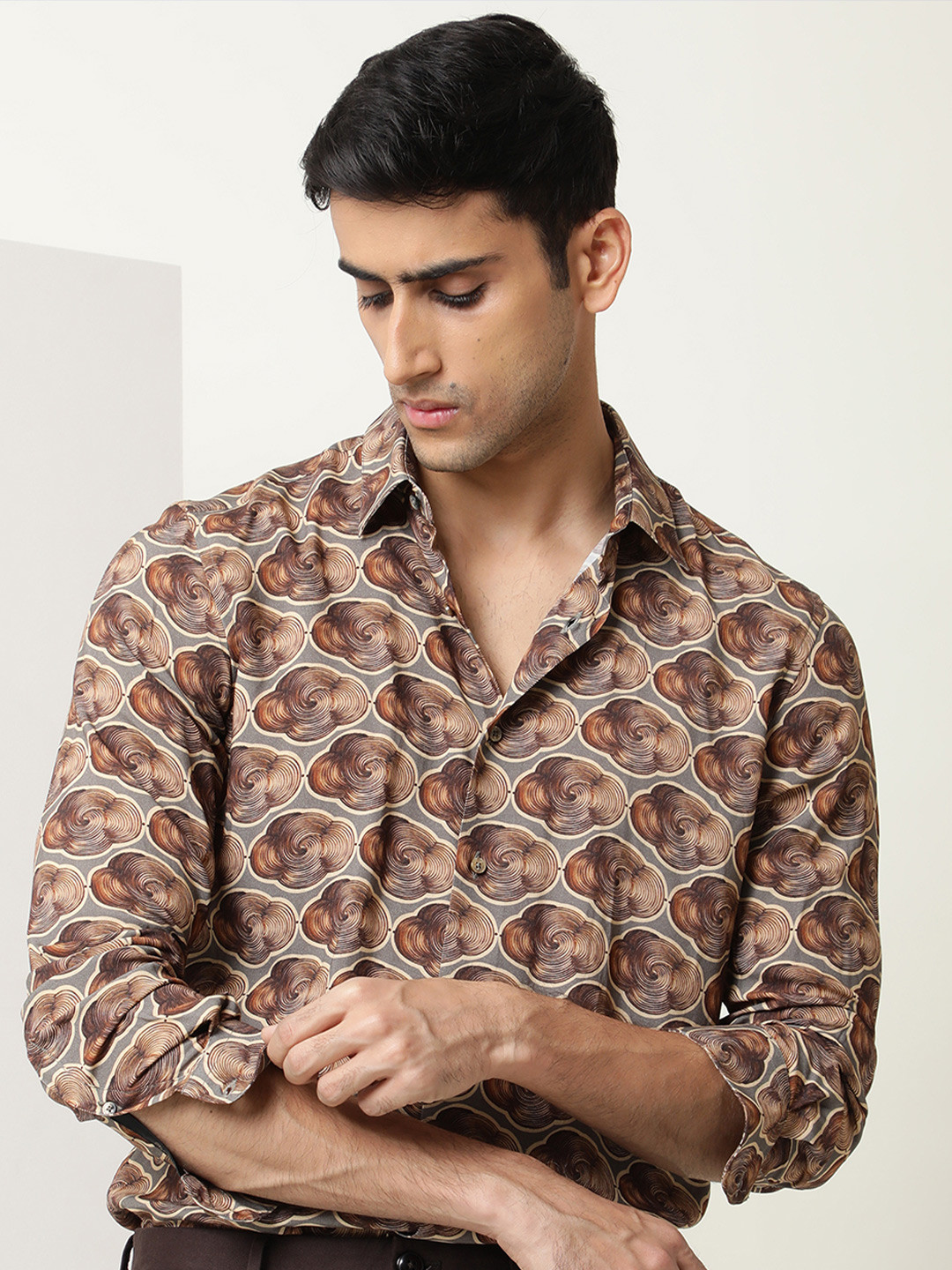 RARE RABBIT Men Tymon Abstract Printed Slim Fit Shirt
