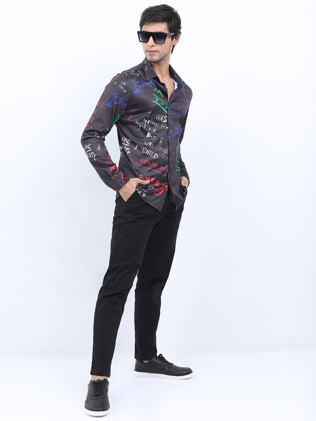 KETCH Men Slim Fit Printed Party Wear Shirt