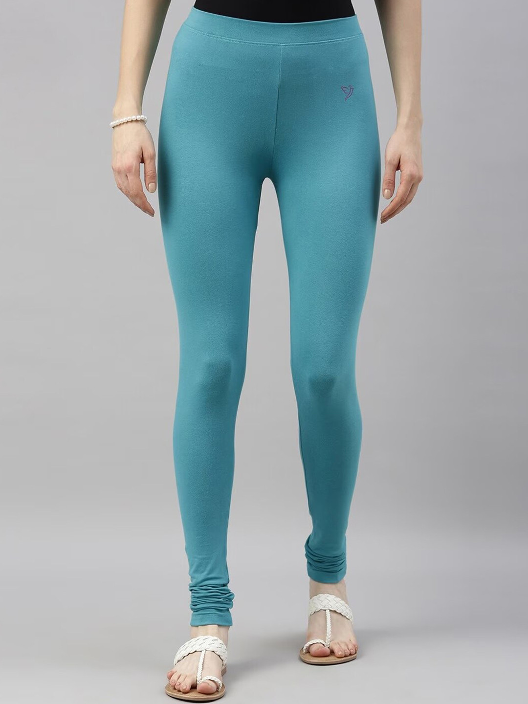 TWIN BIRDS Logo Printed Detail Churidar-Length Legging