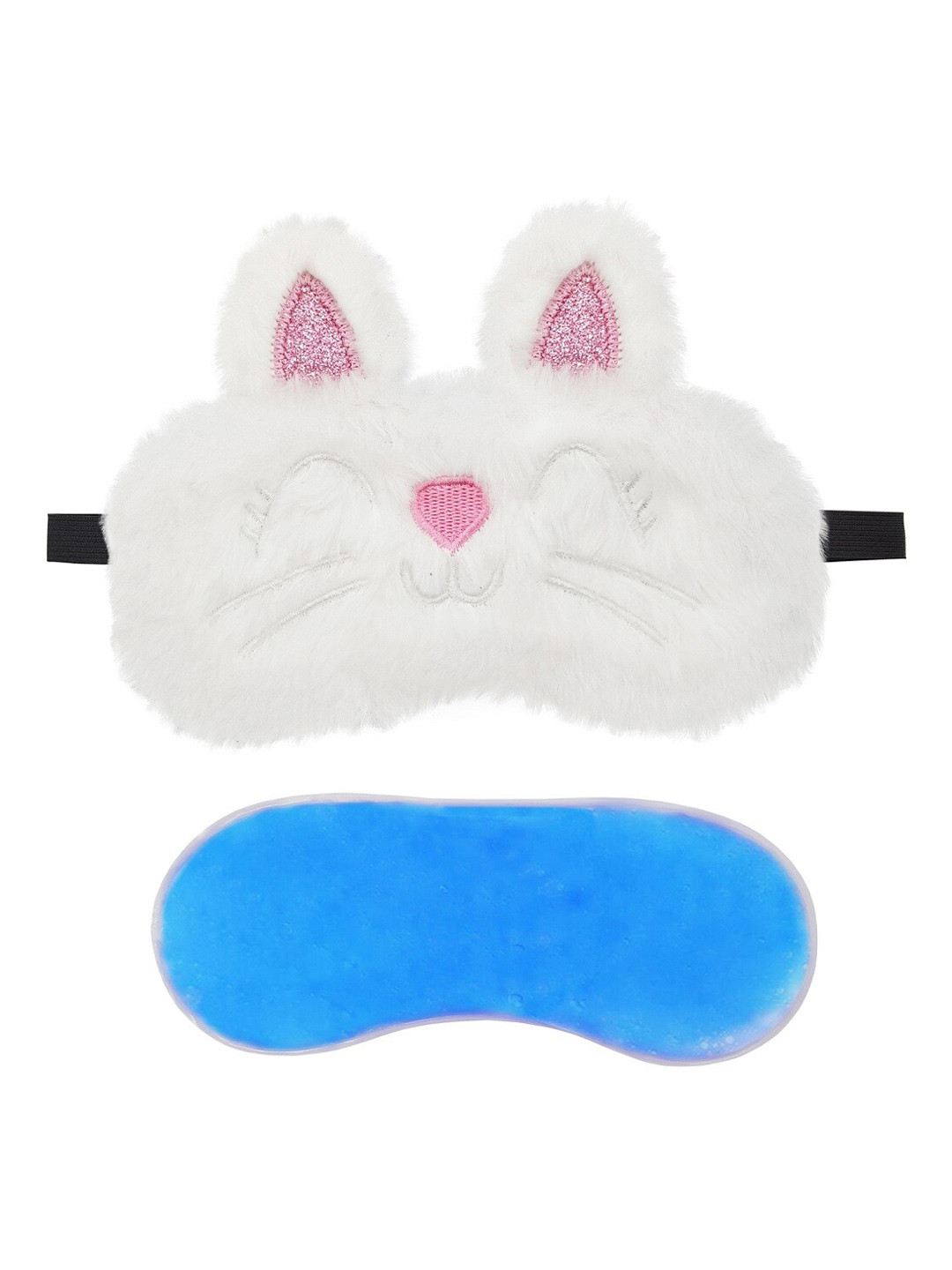 JENNA White Fur Cat Sleeping Eye Mask With Ice Gel