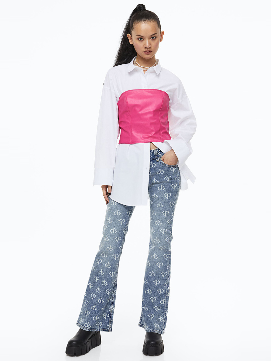 H&M Women Flared Low Jeans