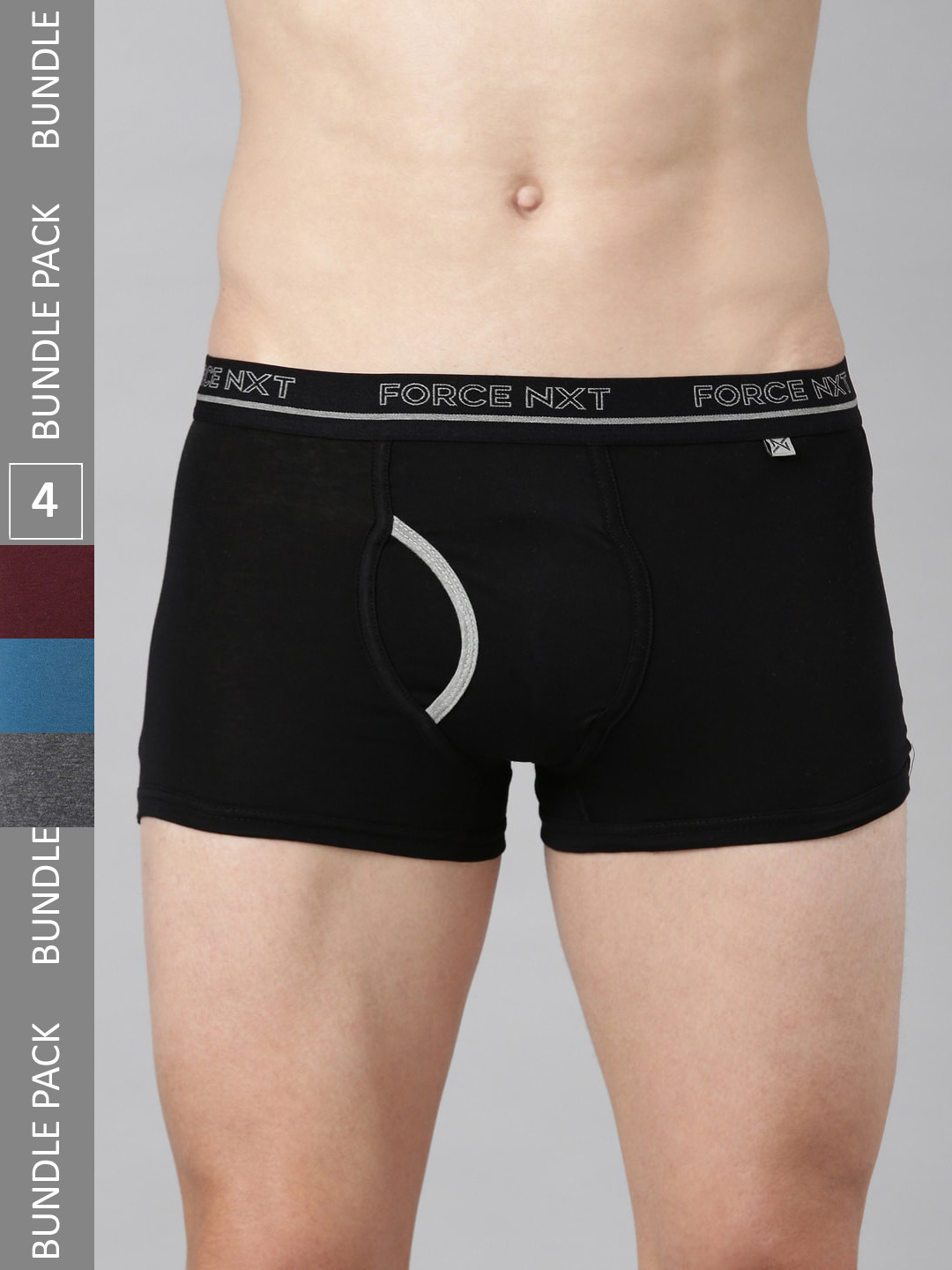 Force NXT Pack Of 5 Men Super Combed Cotton Solid Mini Trunk