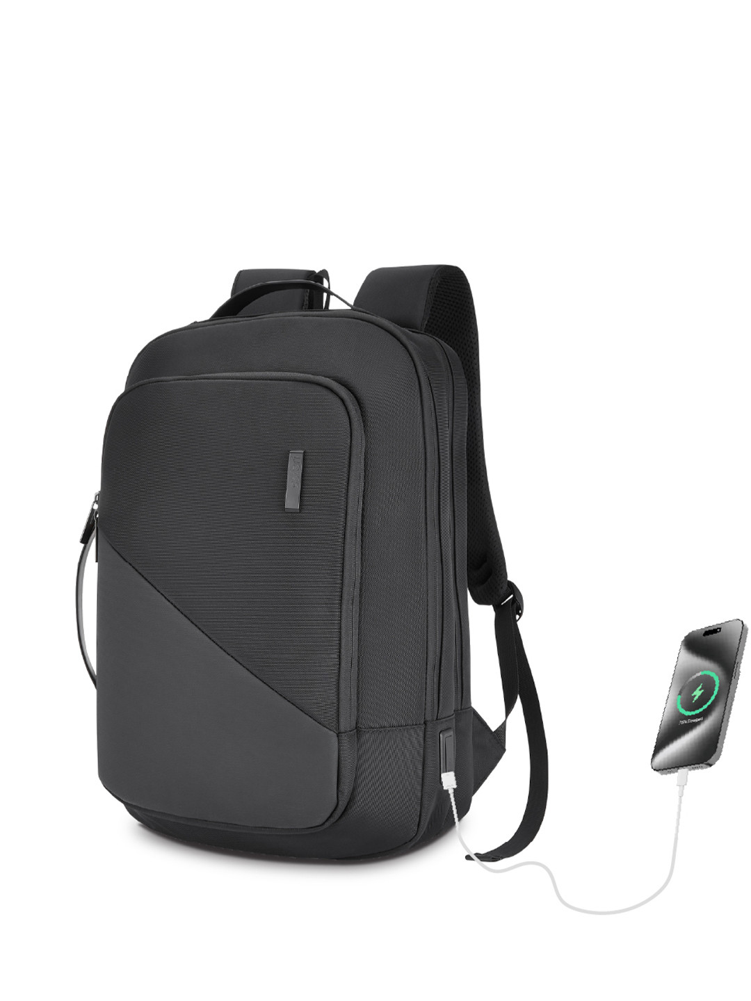 Safari Select Sage Black with Multiutility Organizer with USB port Laptop Backpack 19L