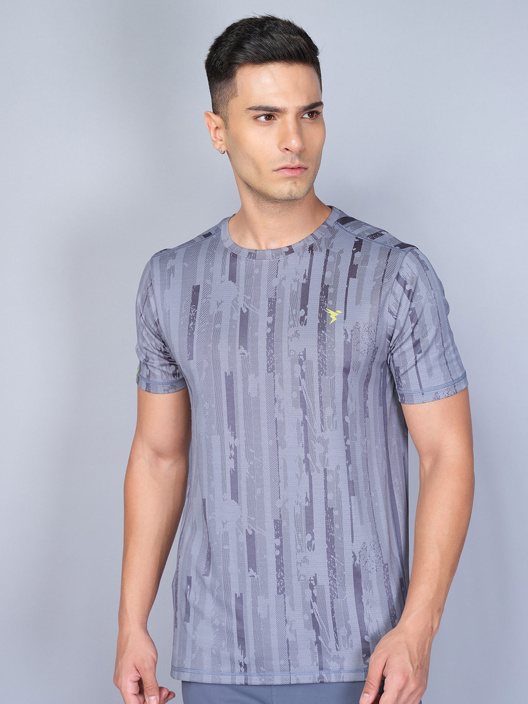 Technosport Men Jacquard Double Cool Slim Fit Sports Tshirt