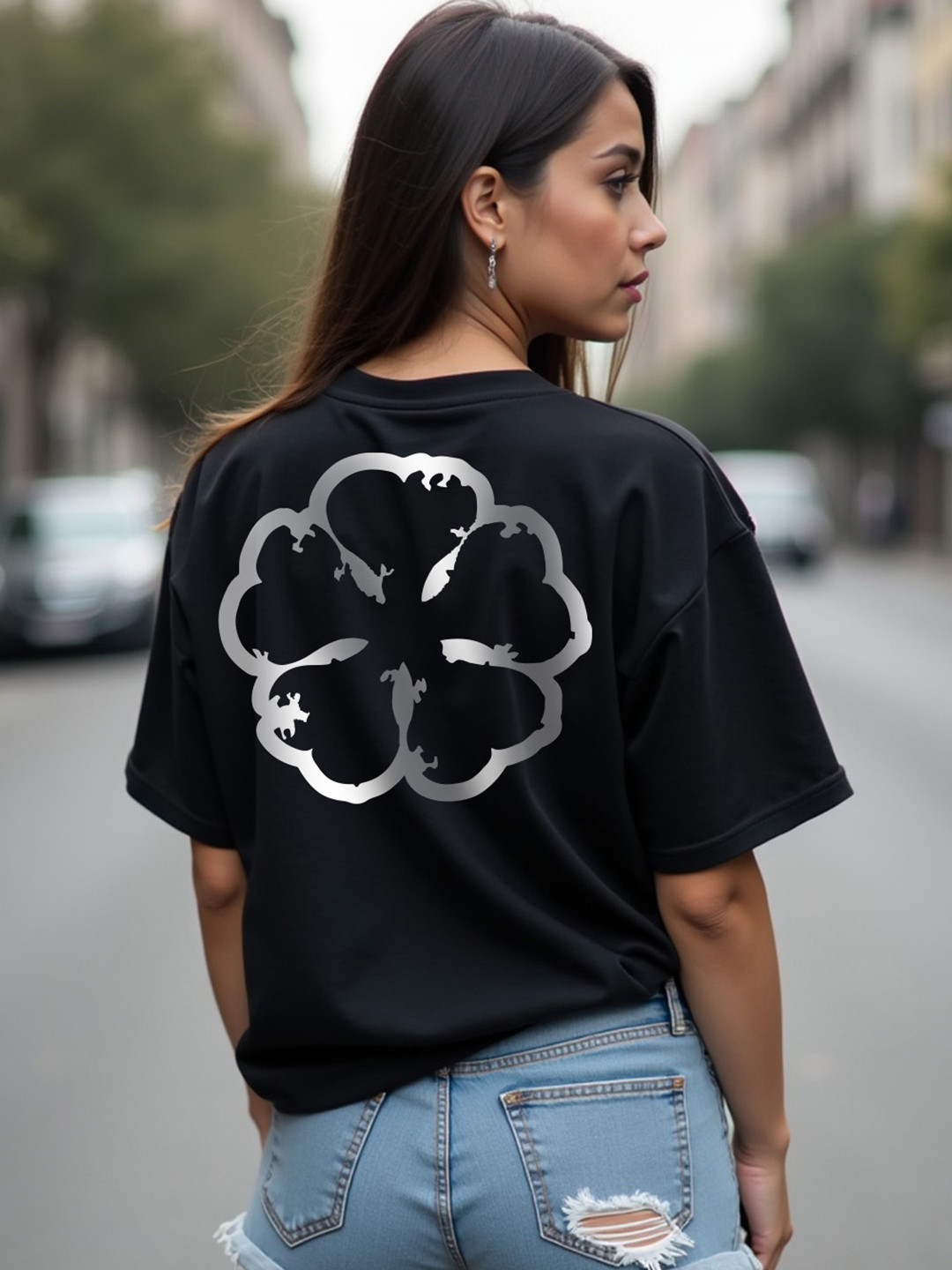 Mad Over Print Women Printed Cotton Oversize T-shirt