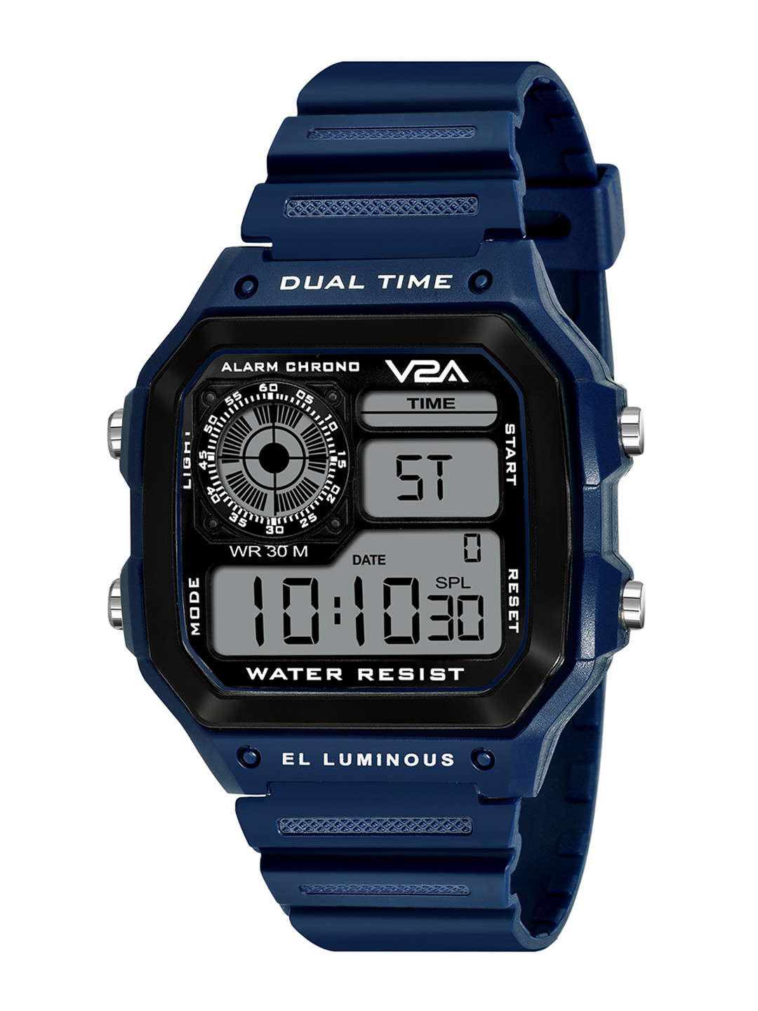 V2A Men Wrap Around Straps Digital Multi Function Watch V2A-1299-Darkblue-01