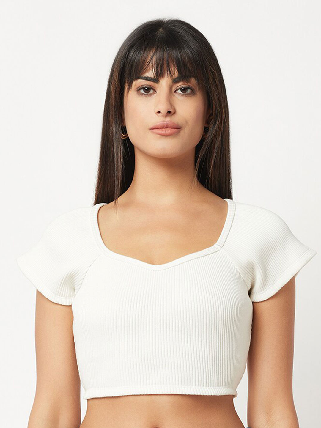 HOUSE OF S Sweetheart Neck Cotton Crop Top