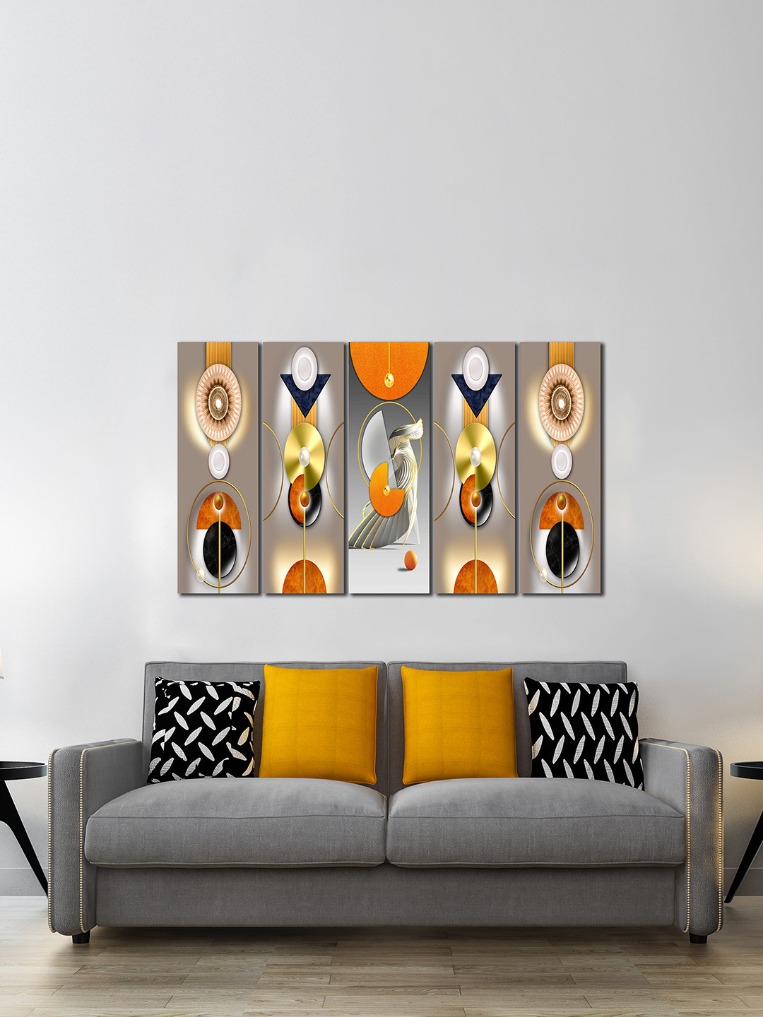 WENS Nordic Abstarct Art Canvas 5 Piece Wall Rectangle Photographs Wall Art - 24 x 40In