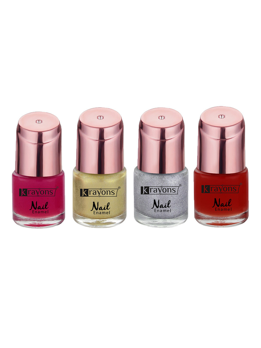 krayons Set of 4 Crazy Long Lasting Gel Nail Enamel - 8 ml Each