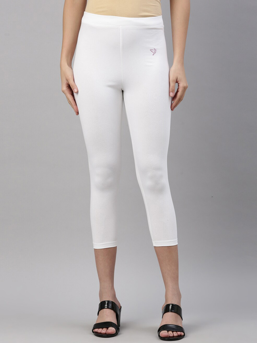 TWIN BIRDS Women Solid Skinny Fit Three-Fourth Length Stretch Cotton Capri Leggings