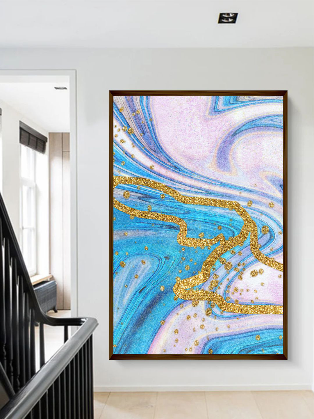 The Art House Blue & Lavender Abstract Painting Wall Art