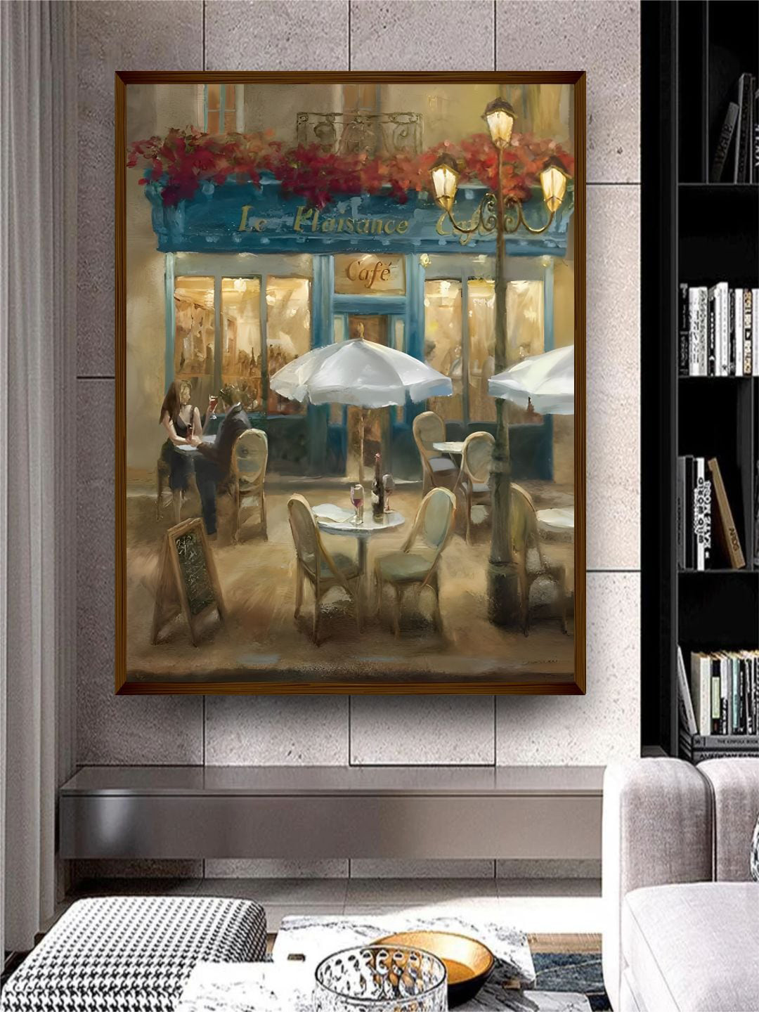 The Art House Brown & Blue Portrait Abstract Painting Framed Wall Art