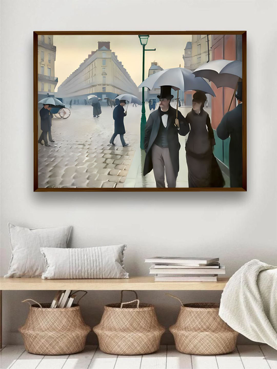 The Art House Beige & Black Landscape Abstract Painting Wall Art